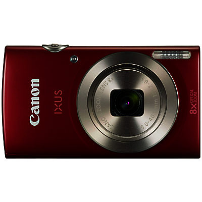 Canon IXUS 175 Digital Camera, HD 720p, 20MP, 8x Optical Zoom, 16x Zoom Plus, 2.7  LCD Screen with Wrist Strap Red